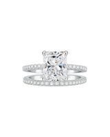 2 Carat Radiant Moissanite Wedding ring set