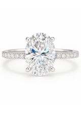 2.0 carat oval Cut  Moissanite ring
