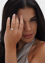 1 carat Pear Cut Moissanite Ring