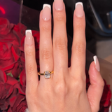 1.5 CT OVAL CUT EMMA RING GOLD PLATED