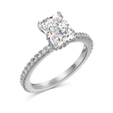 2.0 CT RADIANT CUT MAISSA RING (PAVE BAND)