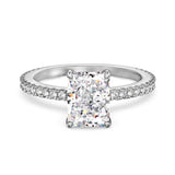 2.0 CT RADIANT CUT MAISSA RING (PAVE BAND)