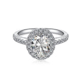 2ct Halo Oval Cut Ring