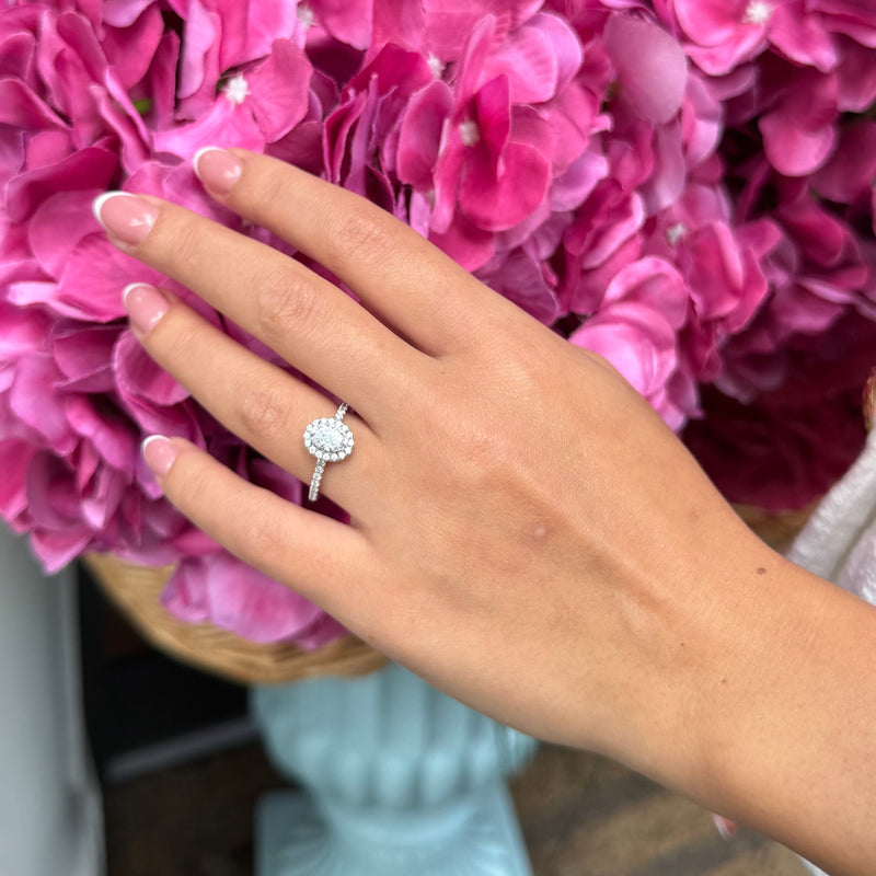 2ct Halo Oval Cut Ring