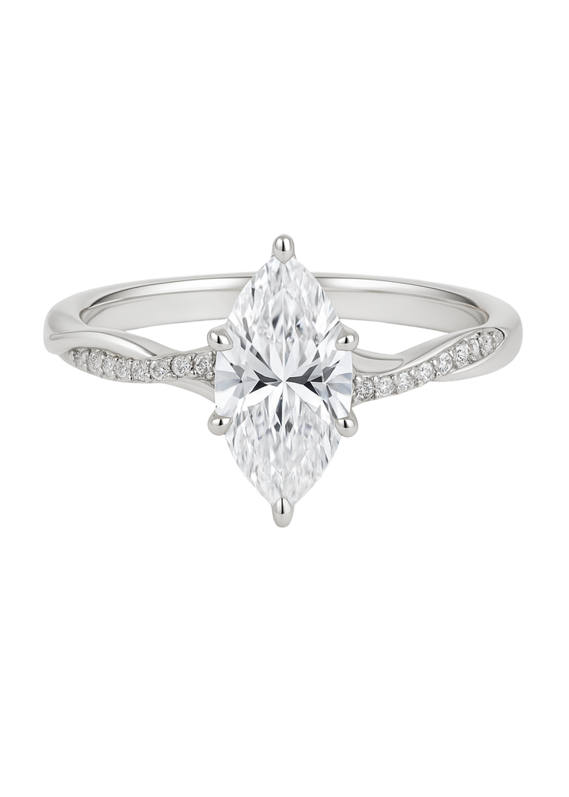 2 Carat Marquise Moissanite ring