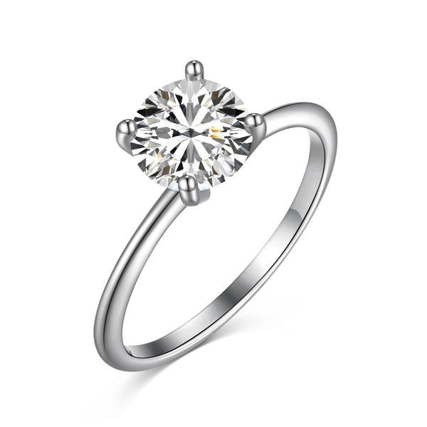 LAURA ROUND CUT THIN BAND ENGAGEMENT RING