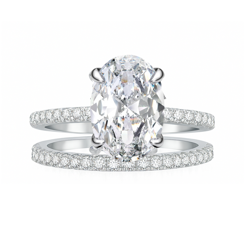4.5 Ct Oval Cut Emma ring set