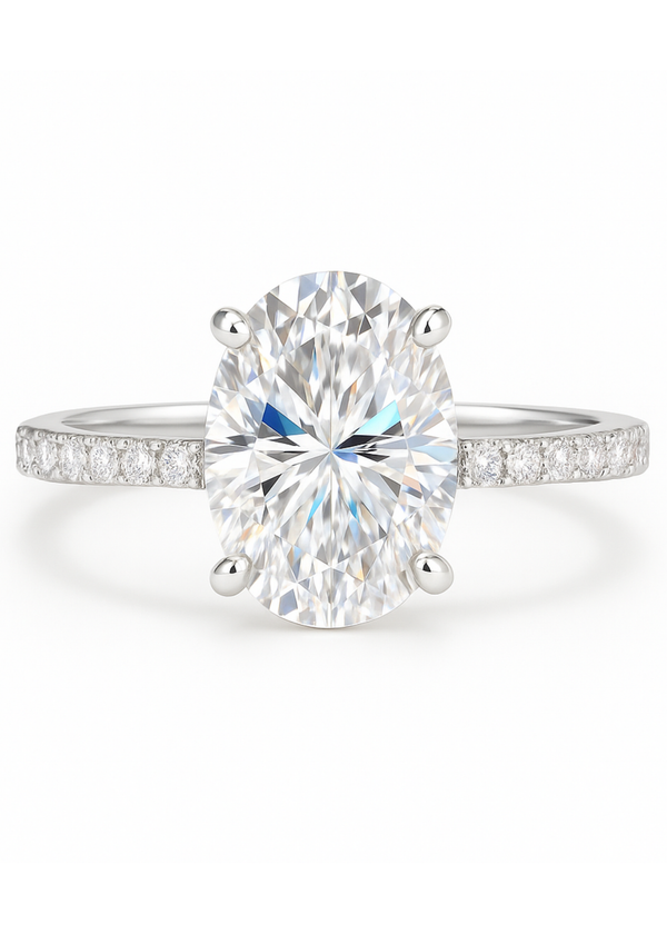 2.0 carat oval Cut  Moissanite ring