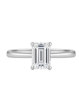 2 Carat Emerald Cut Solitaire Moissanite ring