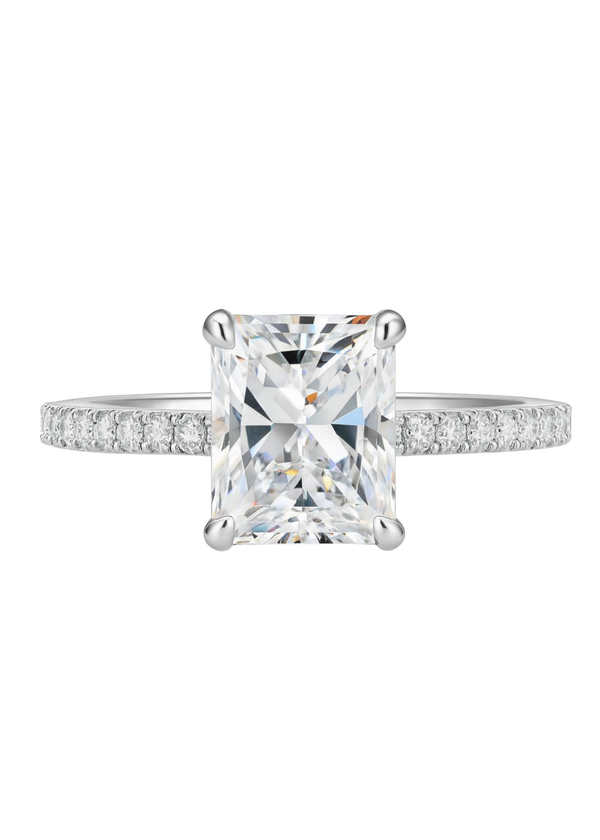 2 Carat Radiant Cut Moissanite ring
