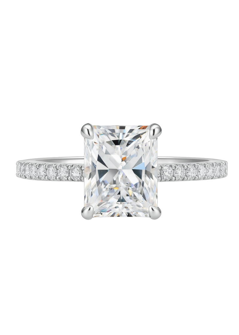 2 Carat Radiant Cut Moissanite ring