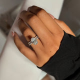 4.5 carat Oval Double claw Moissanite ring set