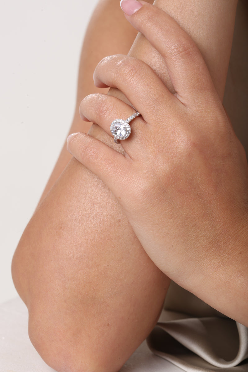 2ct Halo Oval Cut Ring