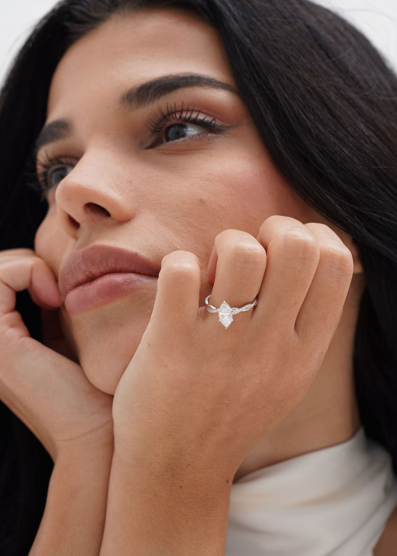 2 Carat Marquise Moissanite ring