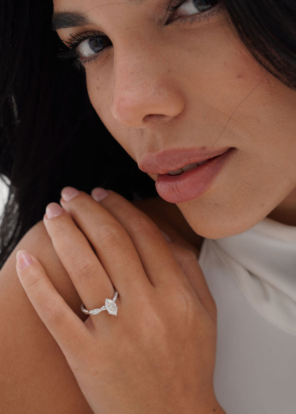 2 Carat Marquise Moissanite ring