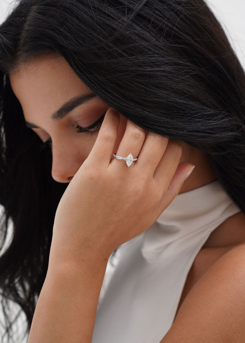 2 Carat Marquise Moissanite ring