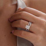 2 Carat Radiant Moissanite Wedding ring set