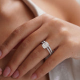 2 Carat Radiant Moissanite Wedding ring set