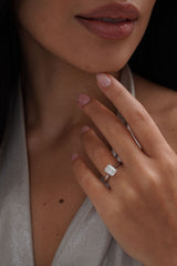 2 Carat Emerald Cut Solitaire Moissanite ring