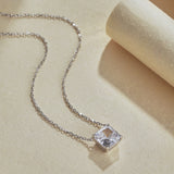 3 ct SQUARE RADIANT DIAMOND SIMULATED NECKLACE