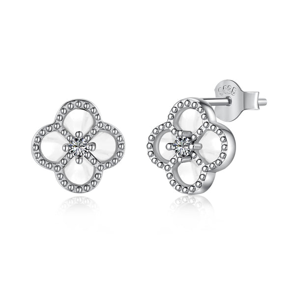 925 CLOVER STUDDED EARRINGS