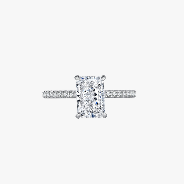 3.0 CT  RADIANT CUT MAISSA RING (PAVE BAND)